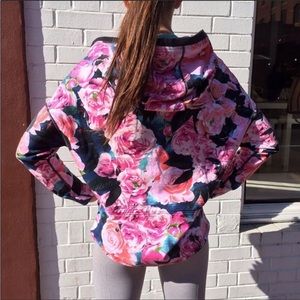 lululemon athletica Floral Pink and Black Sweater